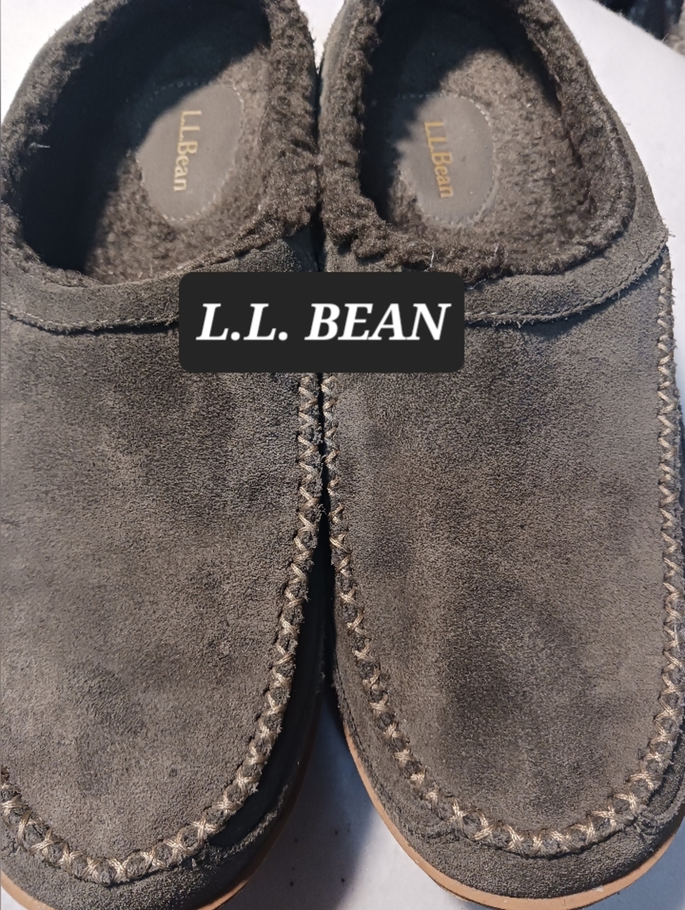 L.L. BEAN LEATHER SUEDE Mens Slippers Shoes Mens Size 11